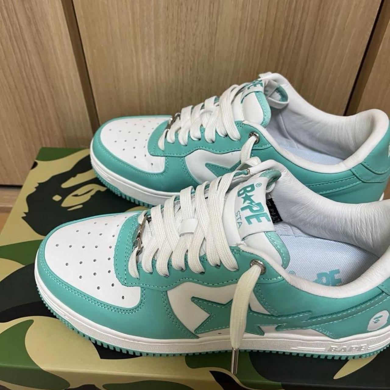 【新品未使用】BAPE STA ベイプスタ ティファニーカラー 28cm Bape - Bapesta Low Patent Leather 'Tiffany' (Blue/Gray/Brown