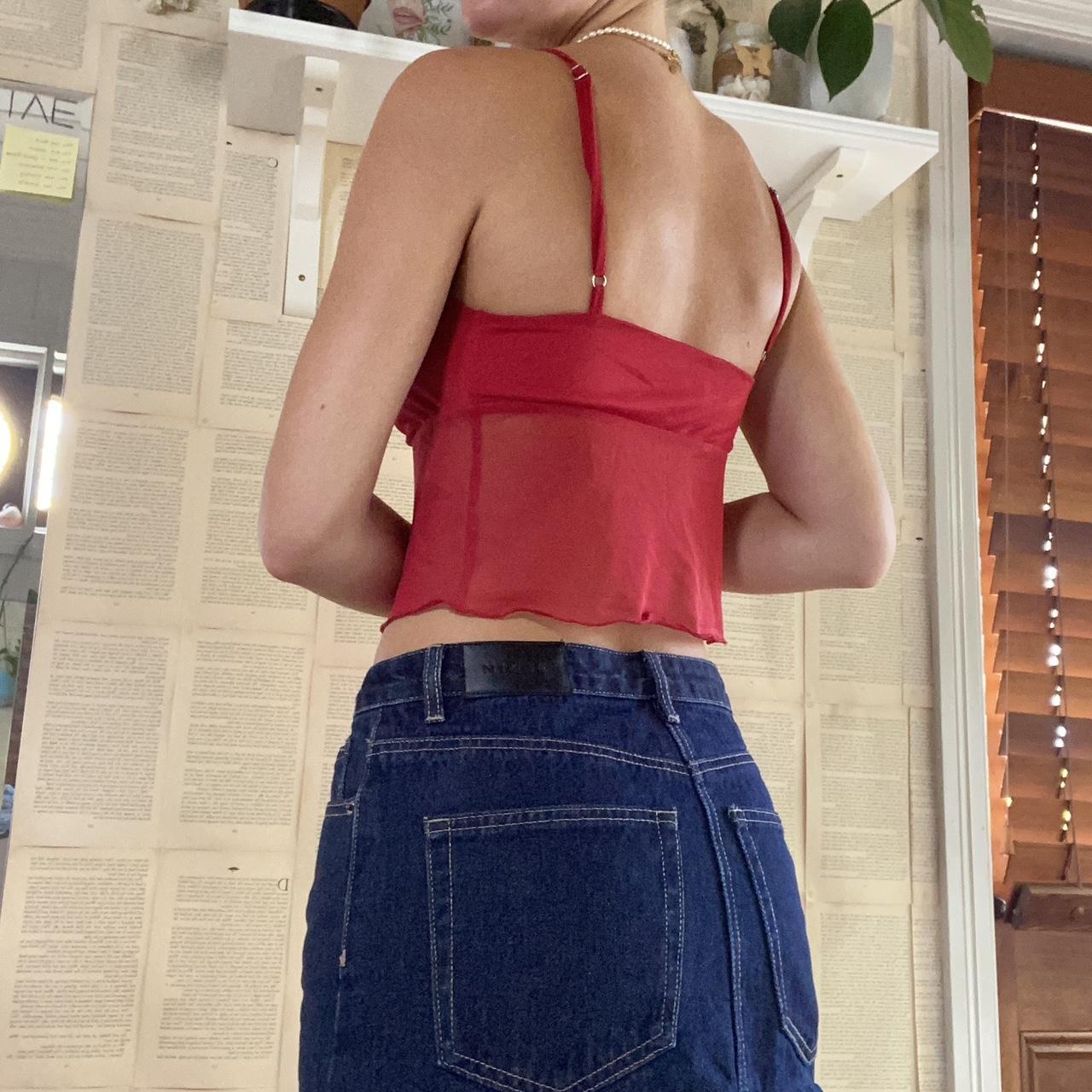 Princess Polly red top with mesh Also comes with... Depop