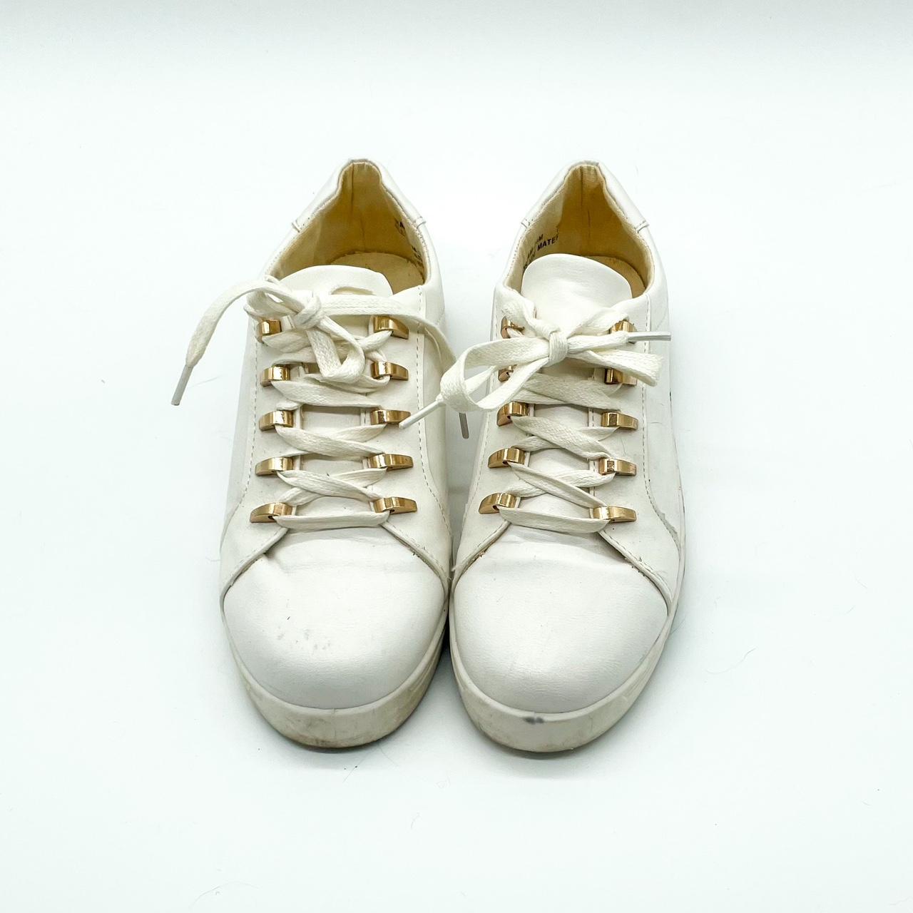 Women's White And Gold Trainers 