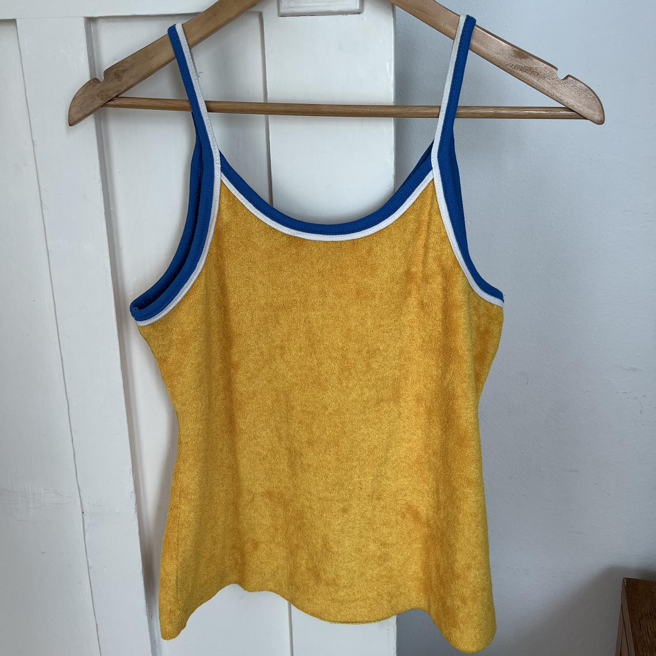 vintage-terry-cloth-top-in-yellow-with-blue-and-depop