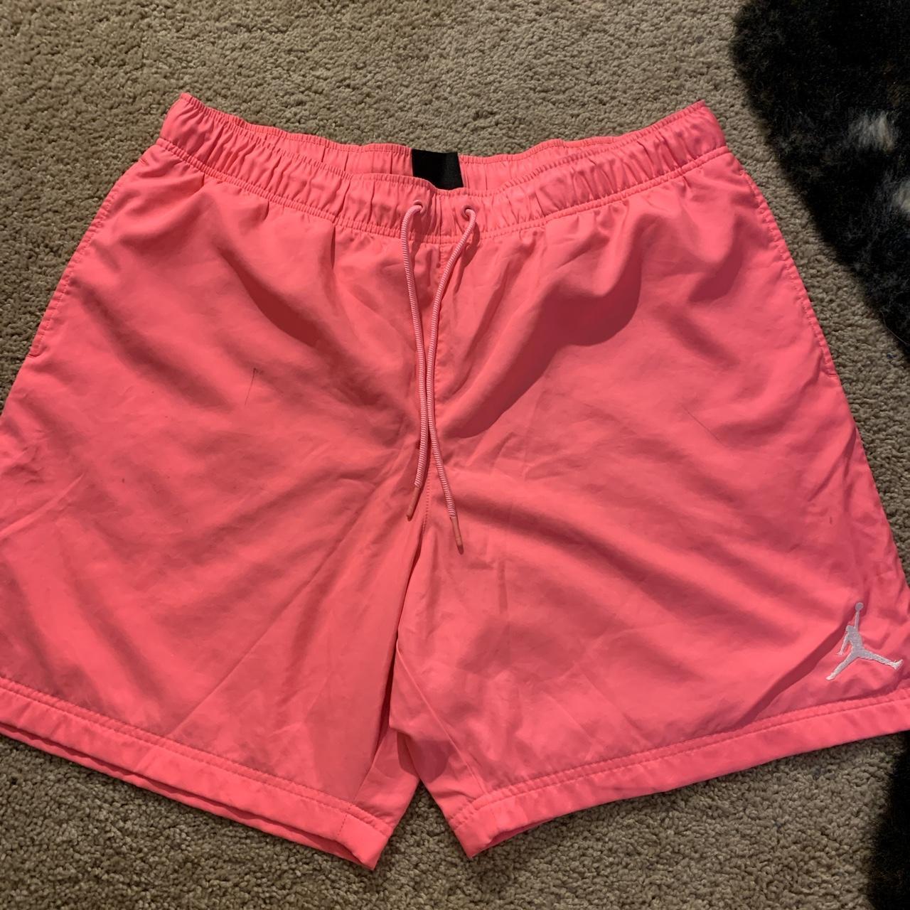 Mens bright neon pink Jordan shorts. These do have... - Depop