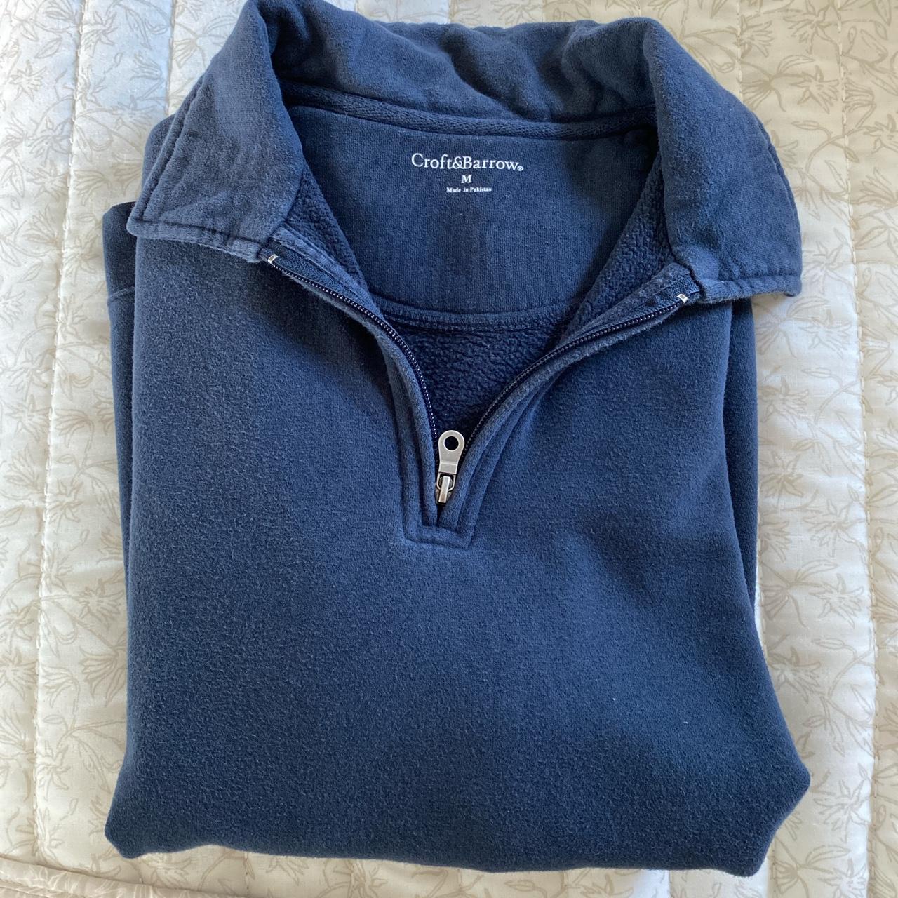 soft thick navy blue quarter zip! more of a... - Depop