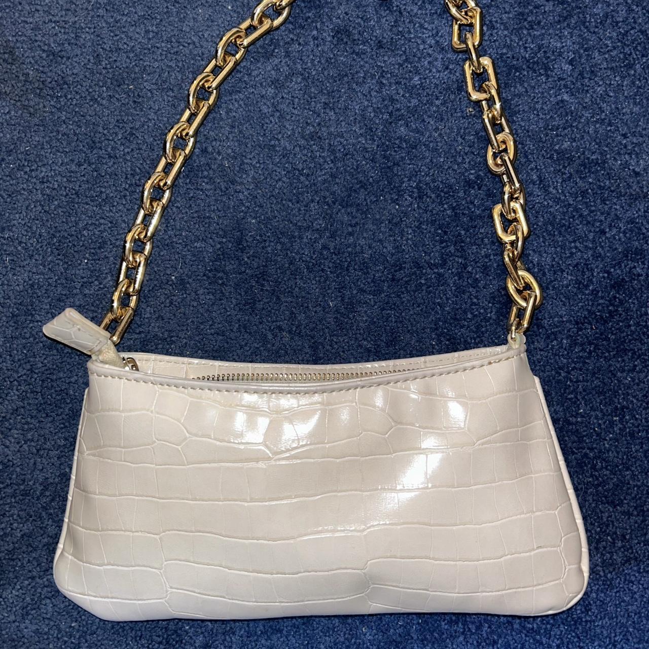 Cream Zara handbag with a gold chain Depop