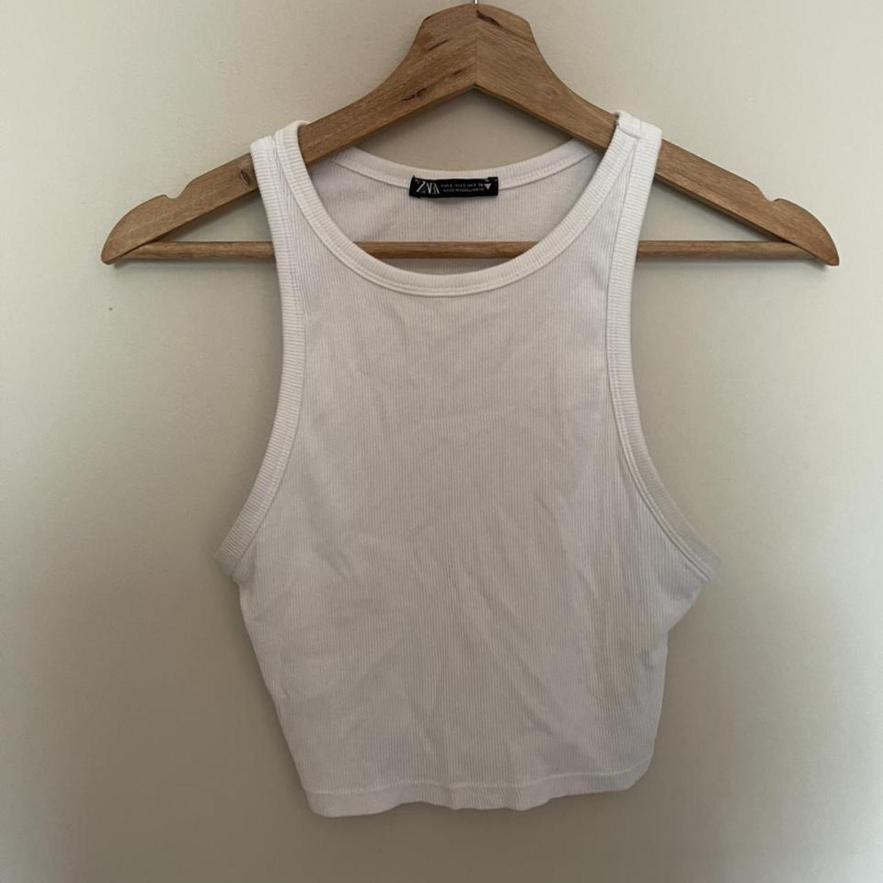 Zara racer neck crop top Good condition Size L £6 +... Depop