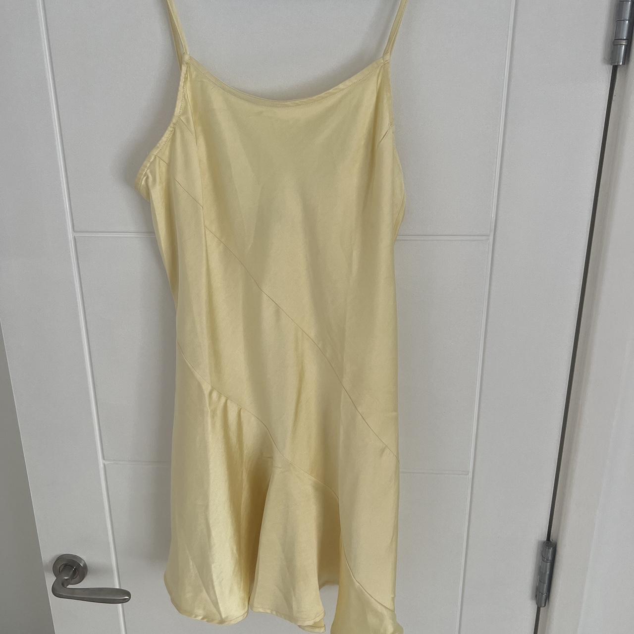 Baby Lemon Yellow Collision Satin Mini Dress Such A - Depop