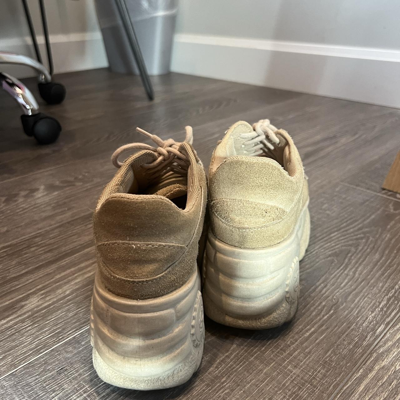 tan platform sneakers