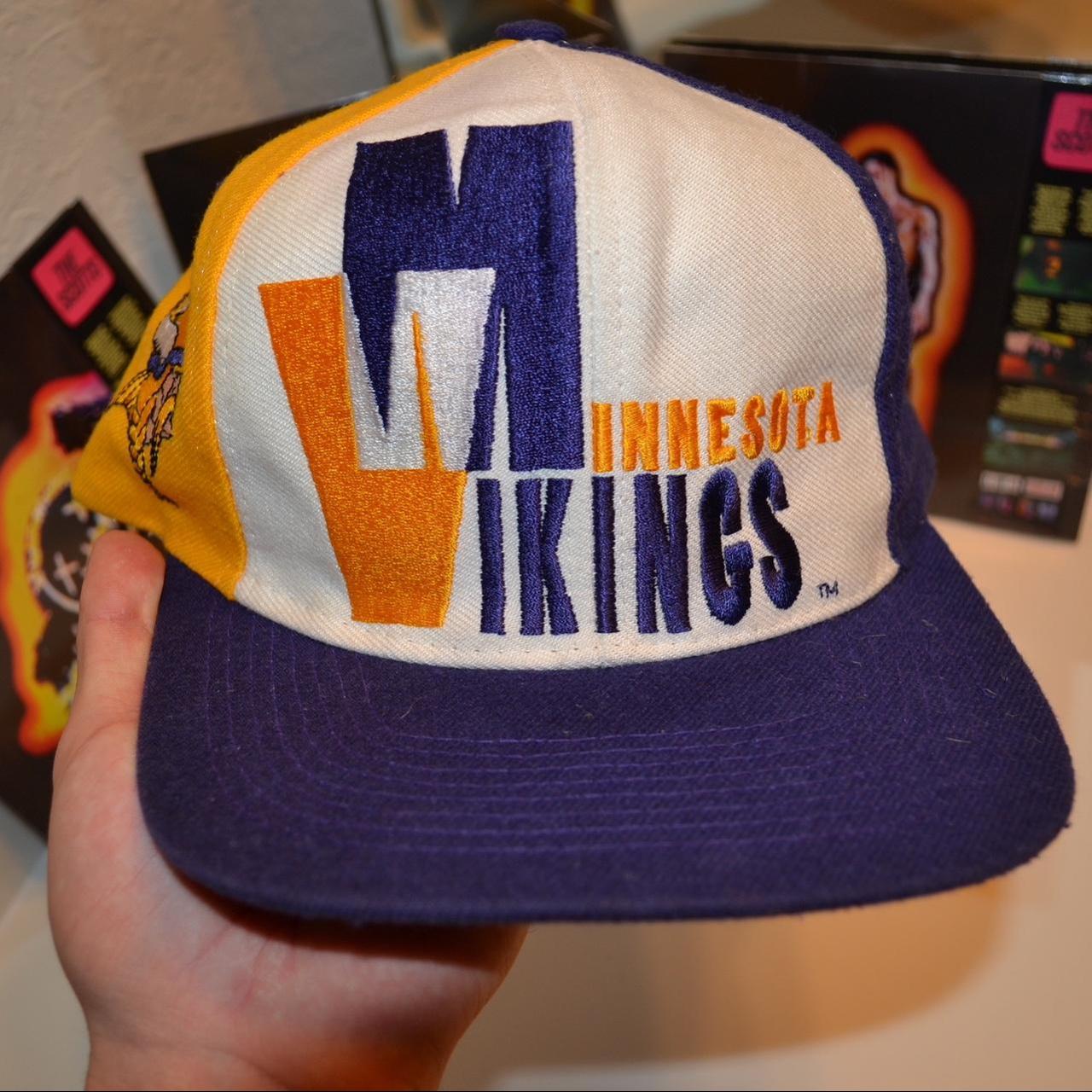 Vintage Minnesota Vikings Trucker Hat With Rope In - Depop