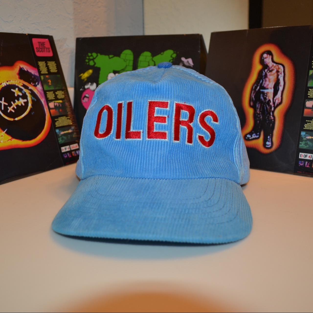 HOUSTON OILERS TRUCKER Script Vintage Snapback Hat Cap Vintage 