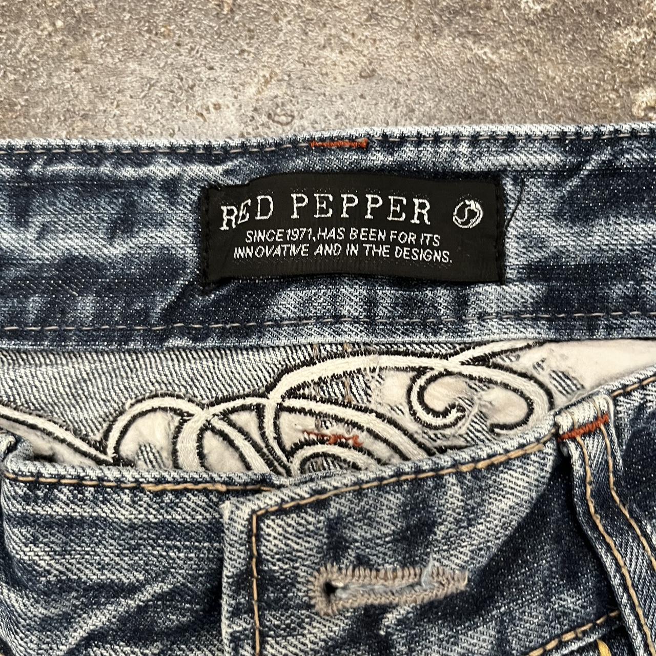 Red pepper jeans Fully embroidered with eagle,... Depop