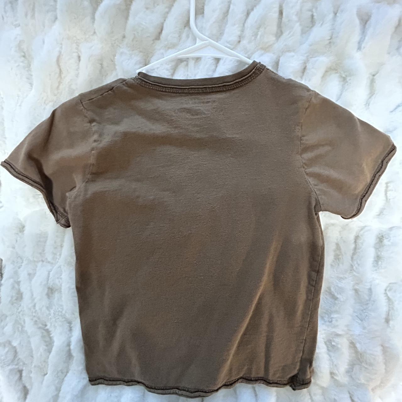 brown vintage baby tee - • so cute but it’s just... - Depop