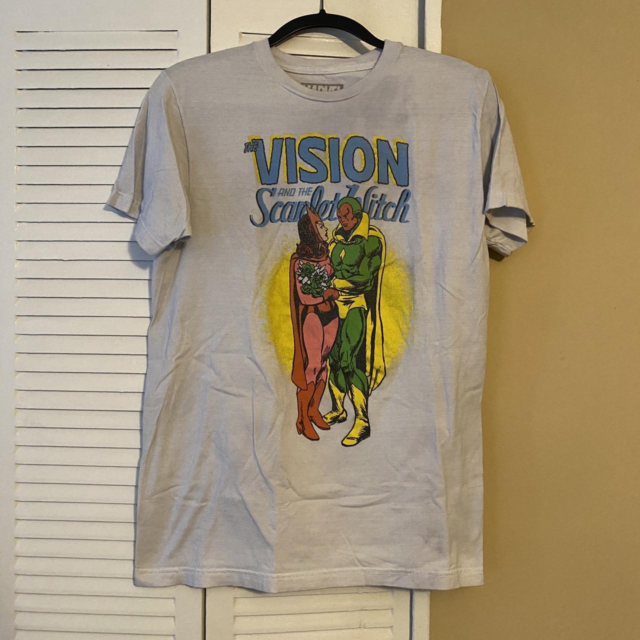 Vision and the Scarlet Witch (Marvel) White T-Shirt.... - Depop