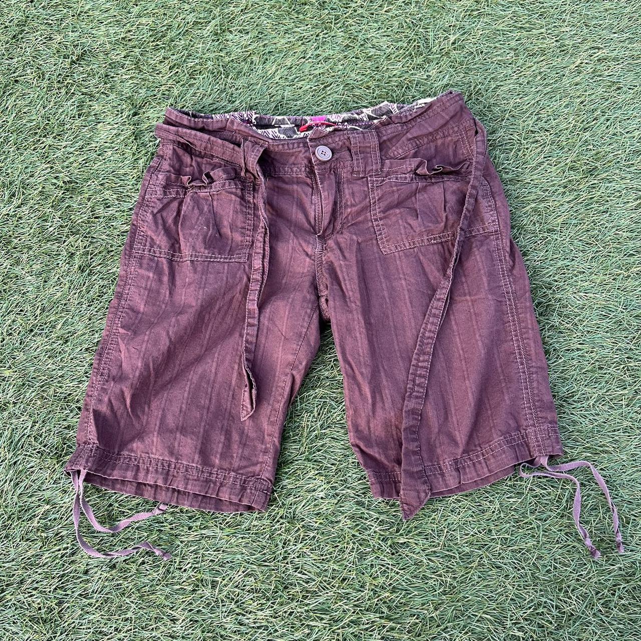 Y2K brown women's shorts sz 1 - Depop