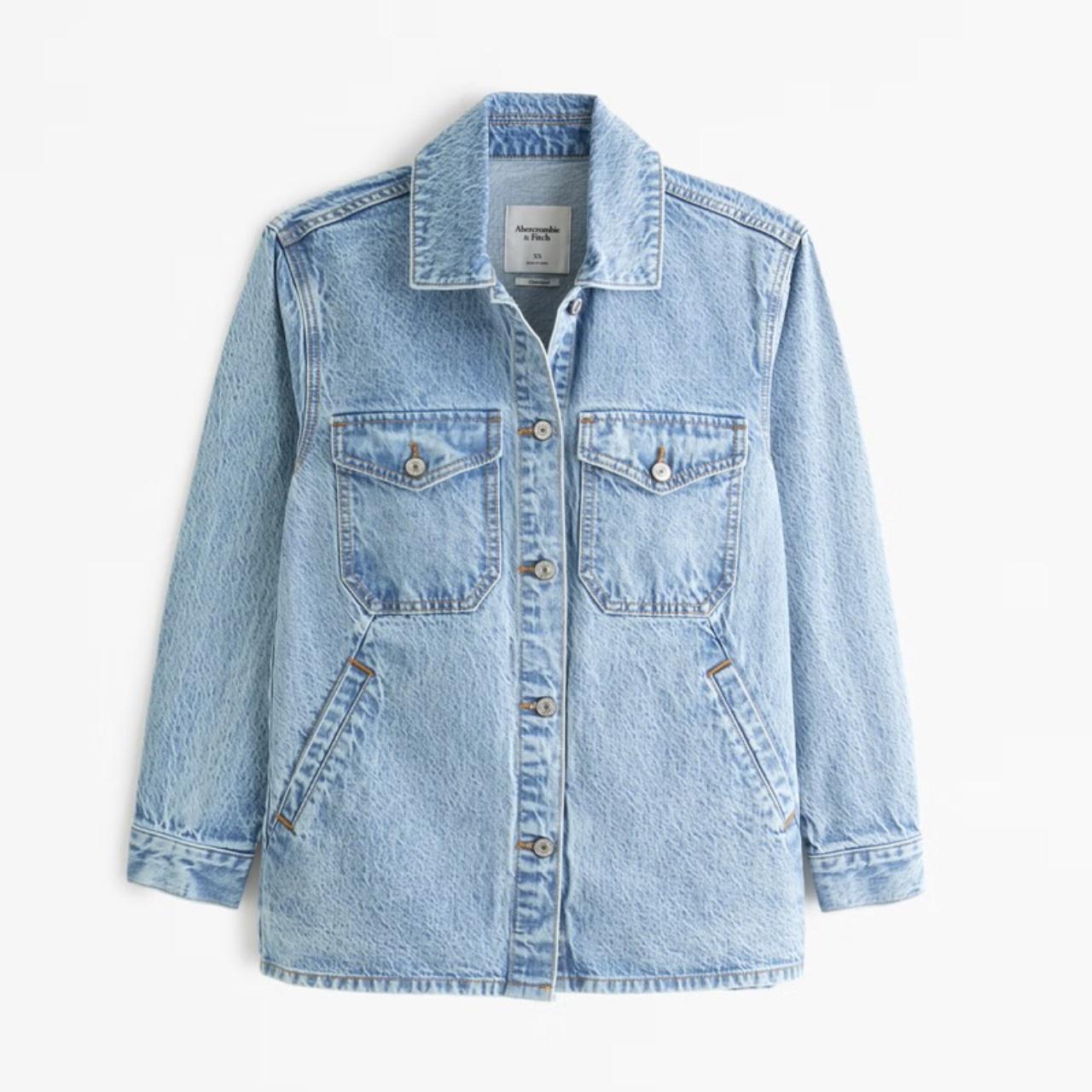 Abercrombie Oversized Denim Shirt Jacket Worn once Depop