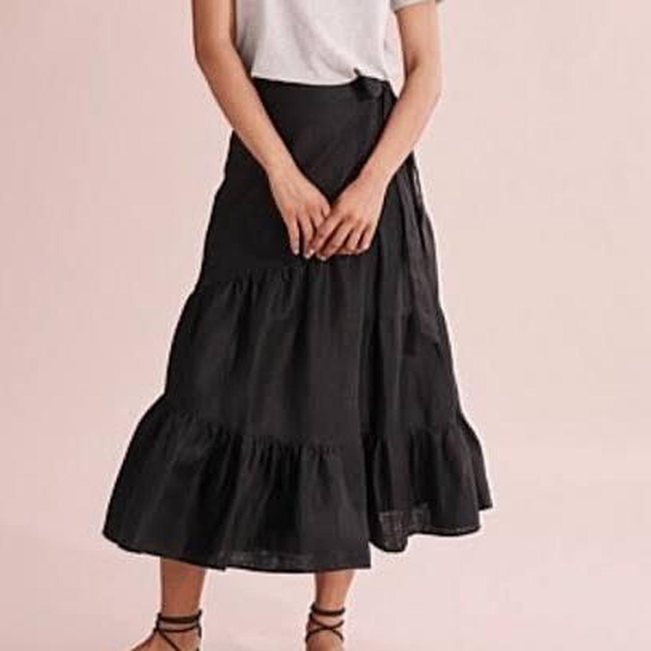 Black Country Road Linen Skirt Genuine French Depop