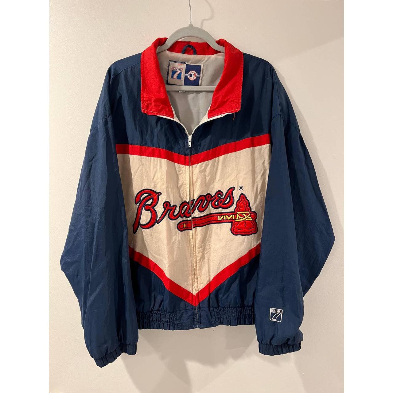 Vintage Atlanta Braves Windbreaker Rain Jacket, size