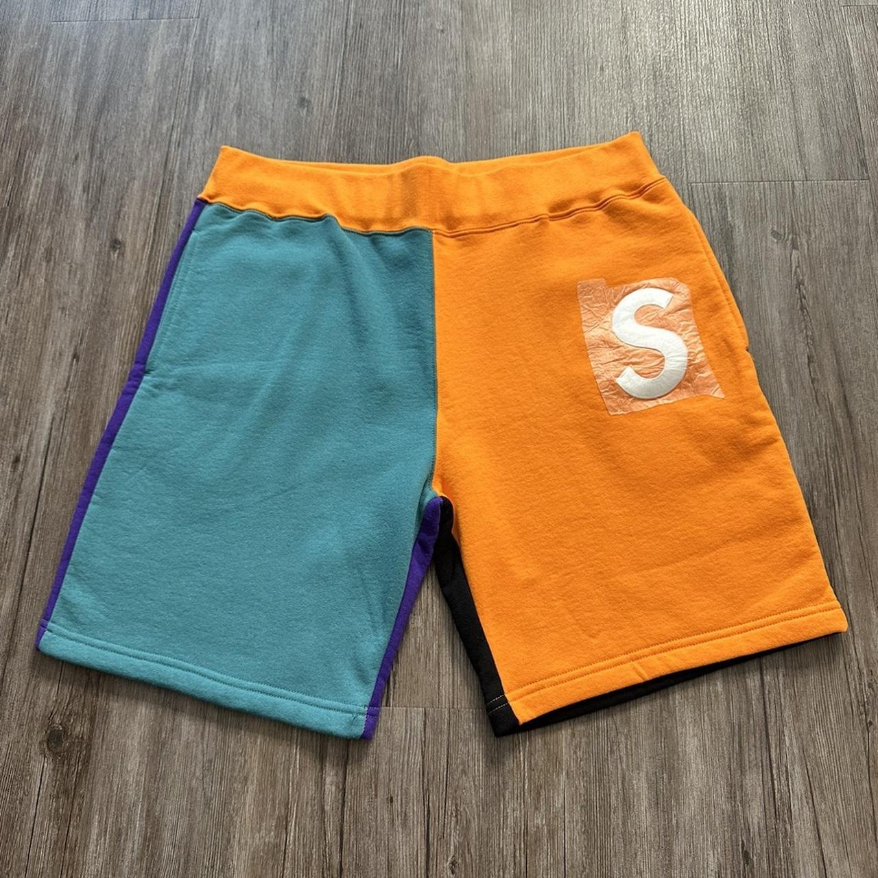 🧡Supreme🧡 SS19 Colorblocked S Logo Sweat Shorts Size...