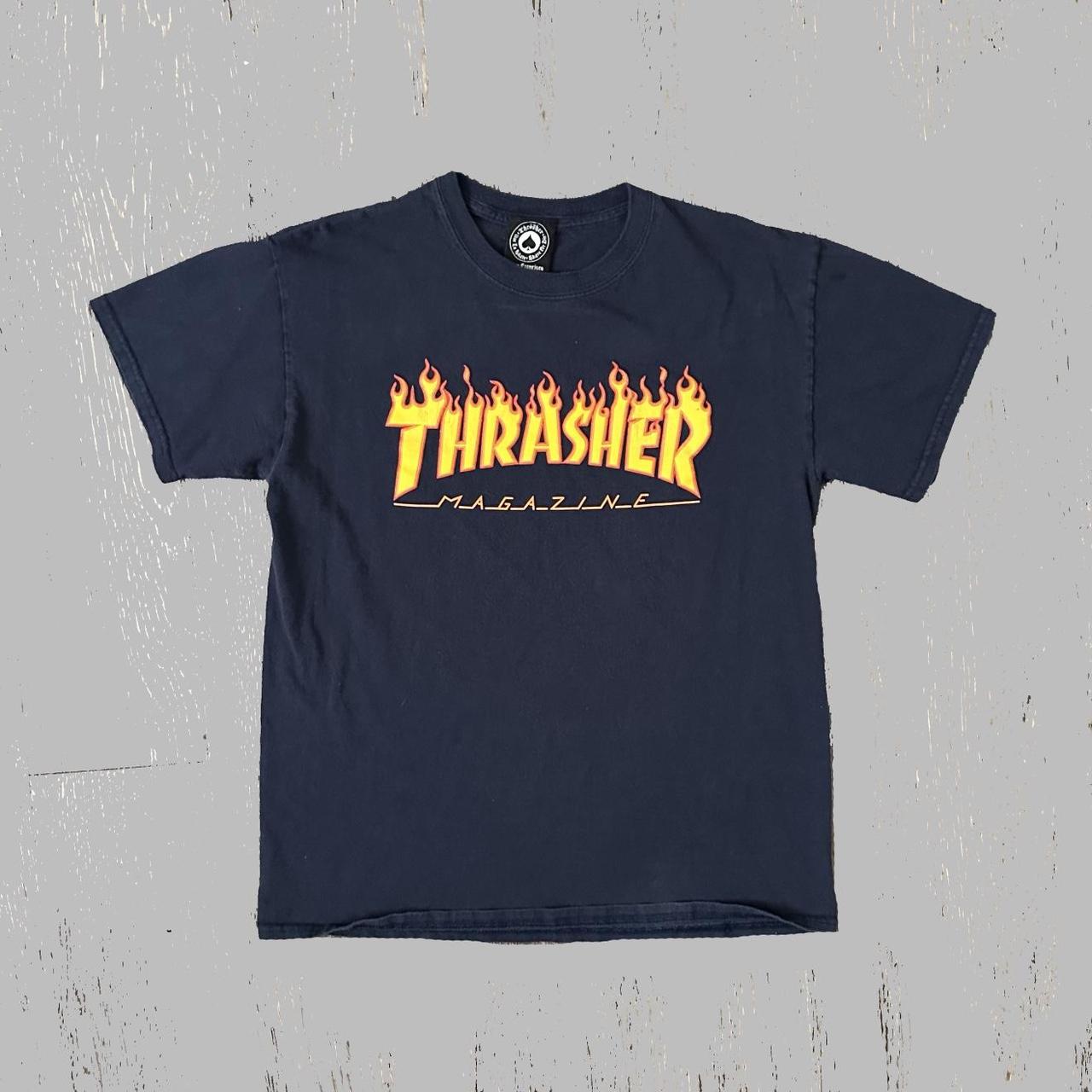 Thrasher blue clearance flame tee