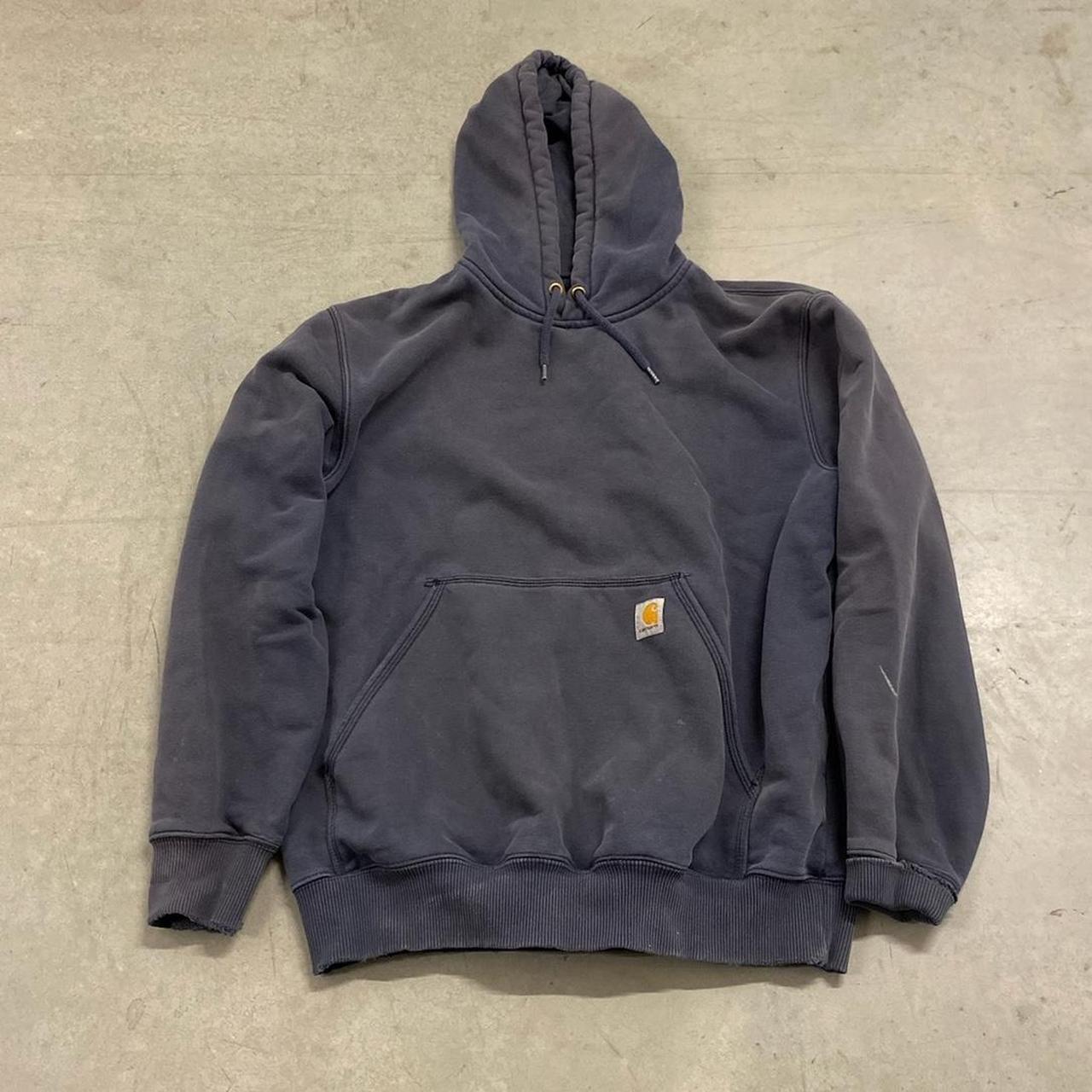 Vintage essential Y2K navy blue Carhart hoodie. Tags... - Depop