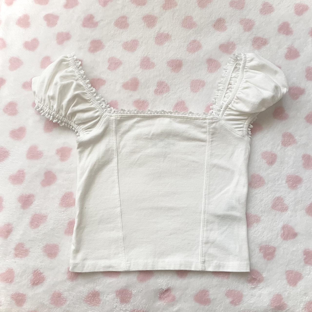 white milkmaid top perfect condition only worn... - Depop