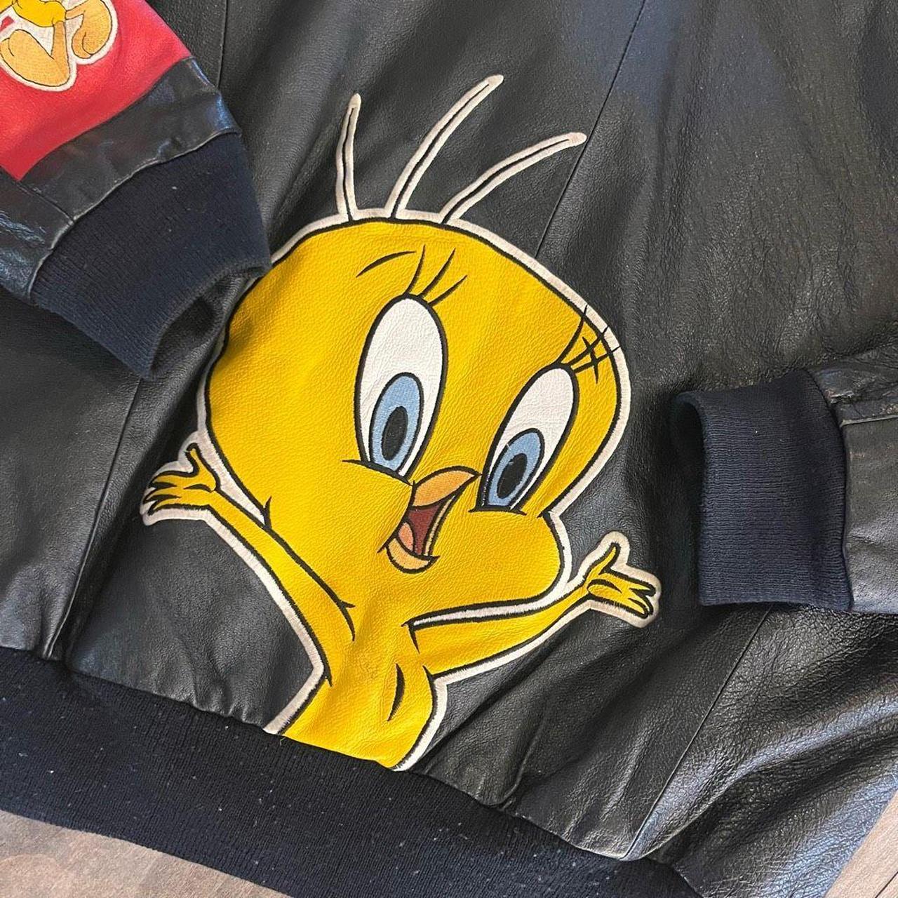 Vintage looney tunes classic tweety leather popular jacket