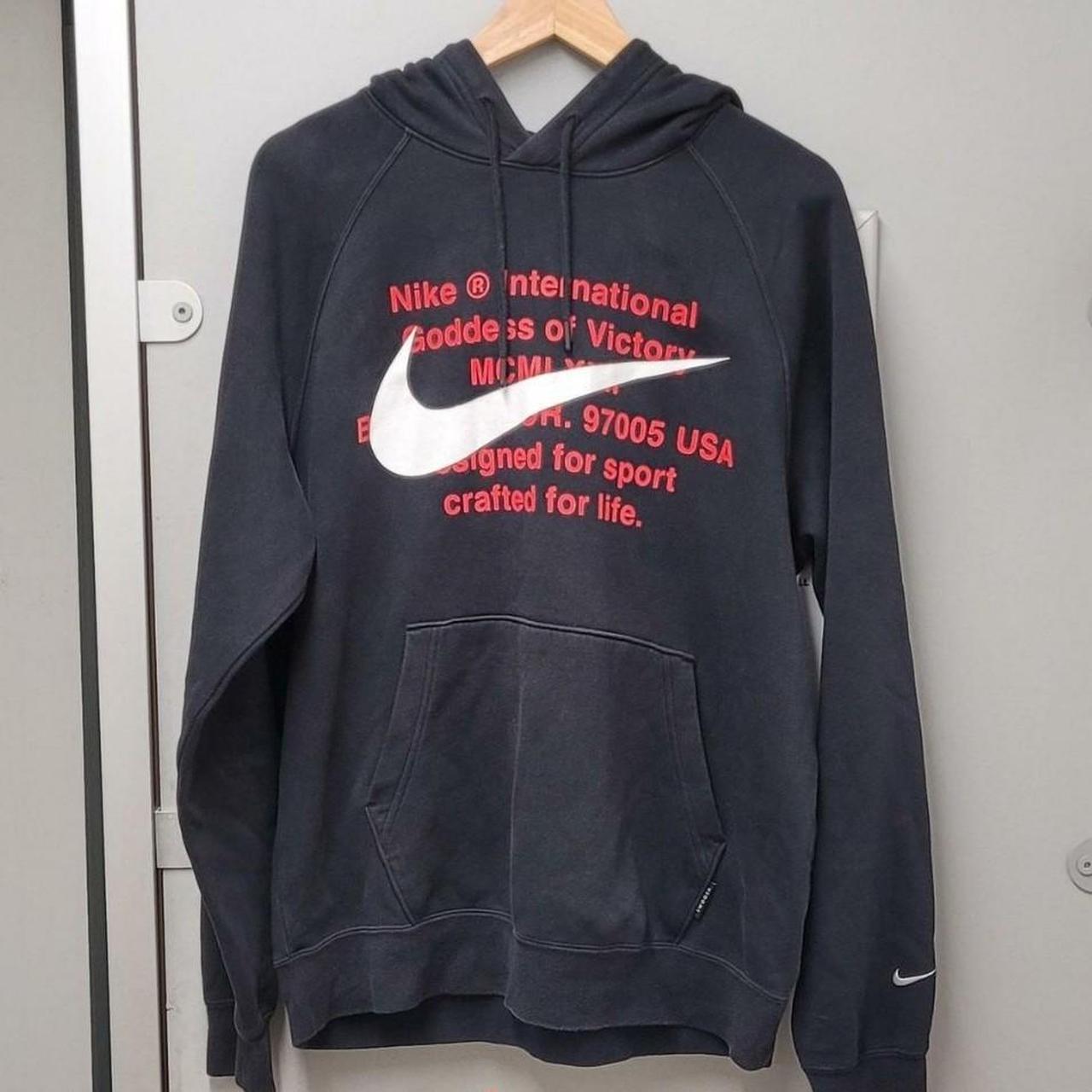 FREE SHIPPING Black Nike Hoodie Size M Red