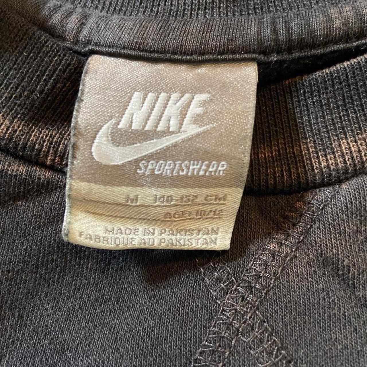 vintage 00s Nike bleach dye centre swoosh black... - Depop