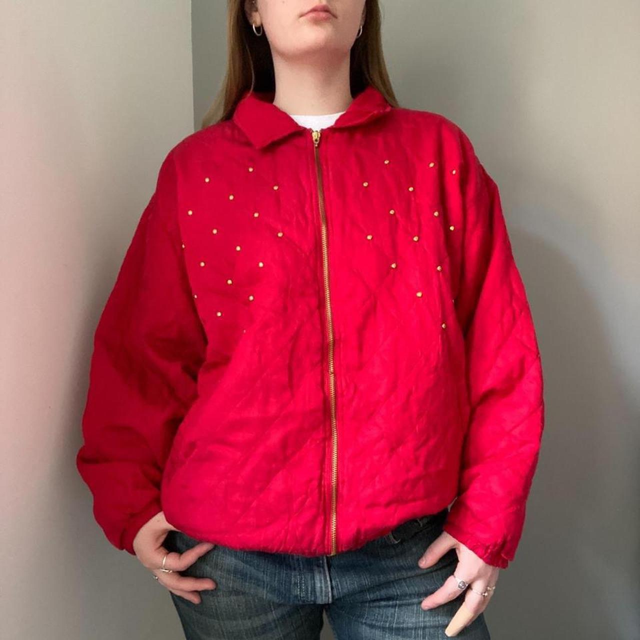 Women's Red and Gold Jacket Depop