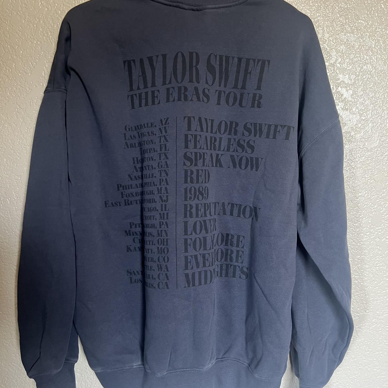 Taylor Swift Eras Tour Blue Crewneck No Flaws Brand... - Depop