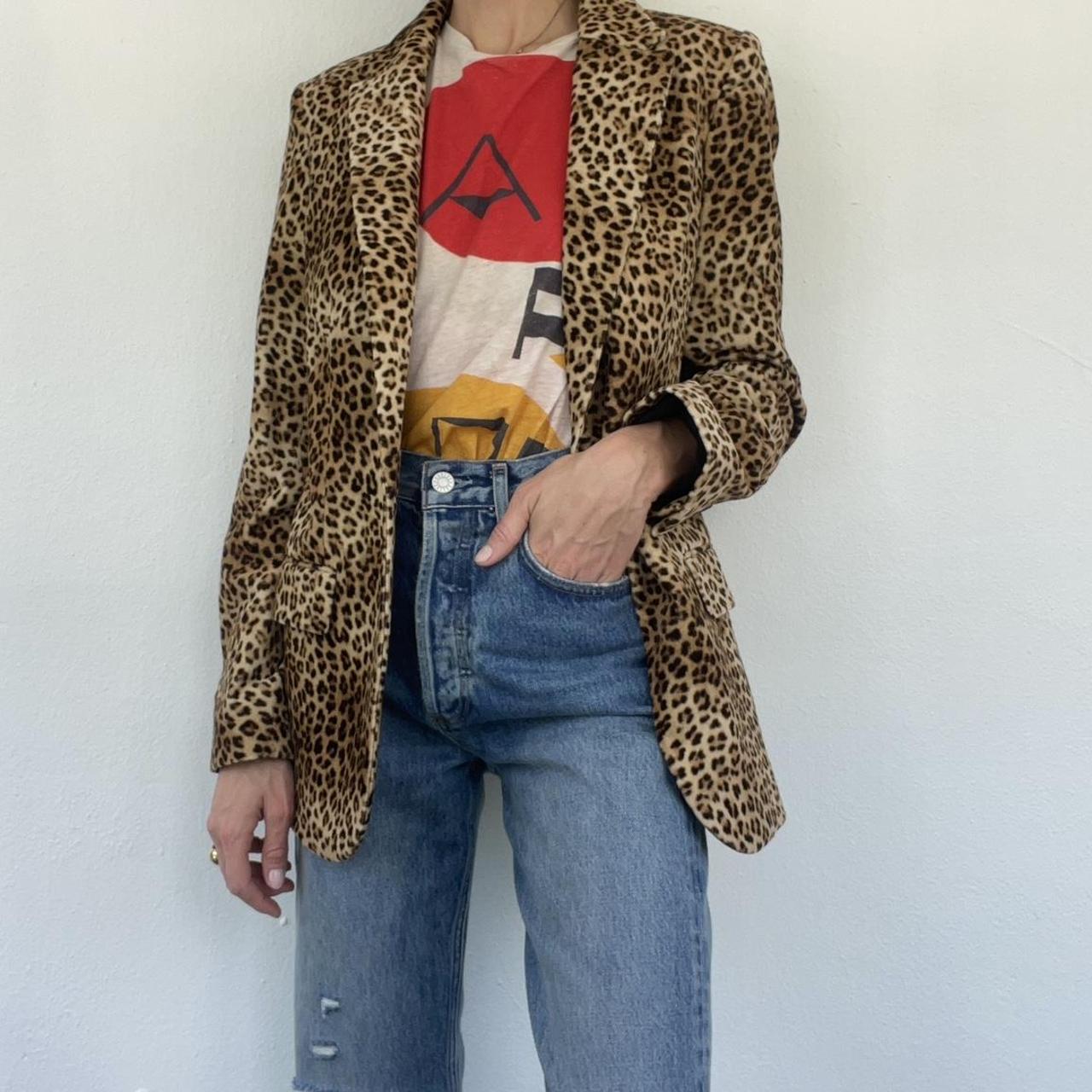 Frame sales leopard blazer