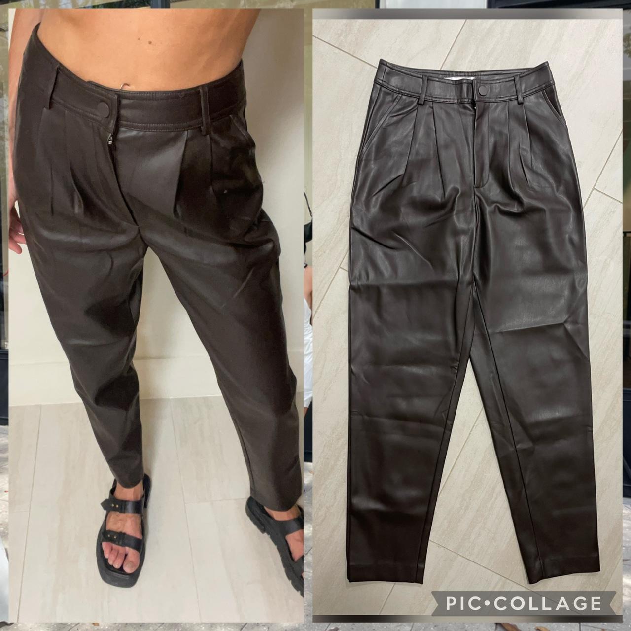MANGO hight waist faux leather pleated pants, Brand