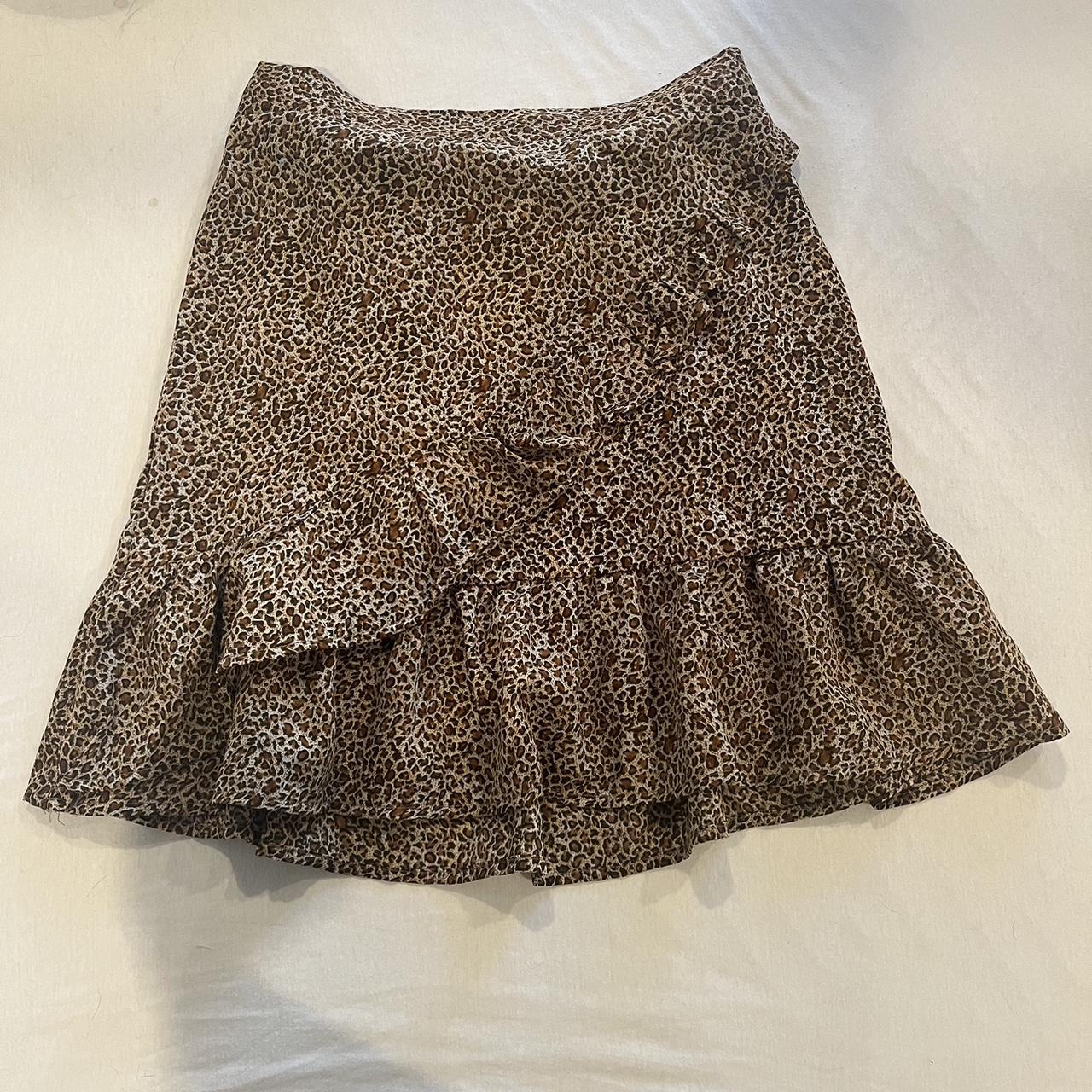 cheetah ruffle skirt no defects elastic band