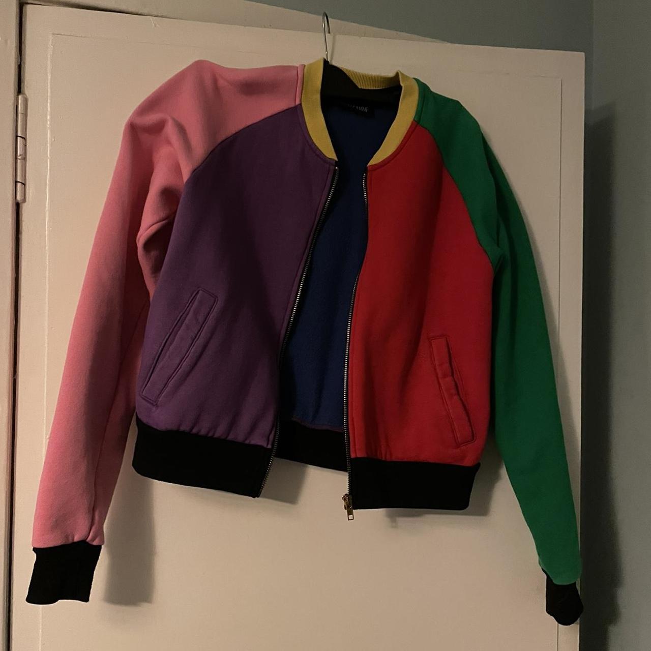 Lazy oaf colour block jacket rare old style logo...