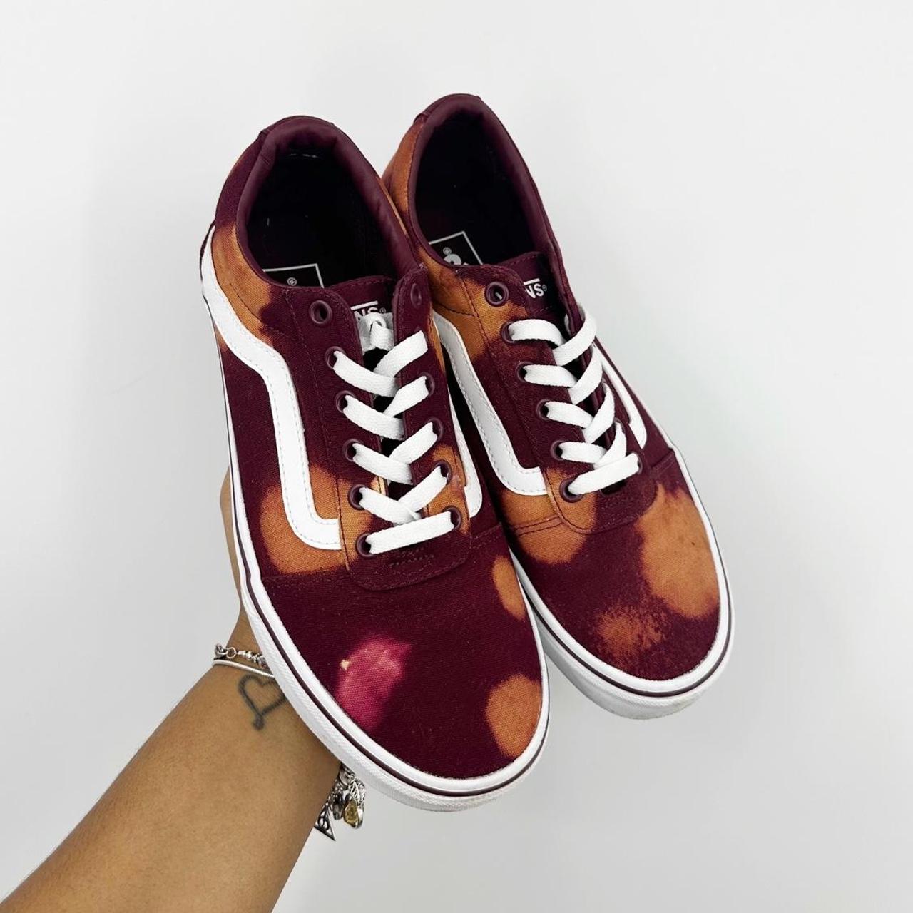 Burgundy vans custom sale