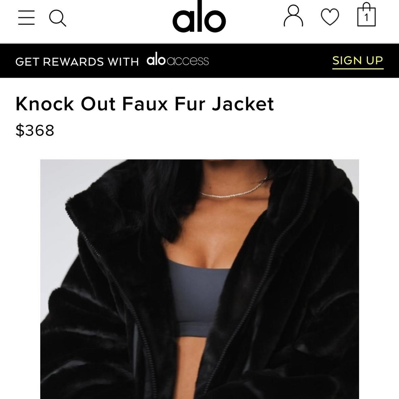 Knock Out Faux Fur Jacket in Brown Size Medium by Alo Yoga
