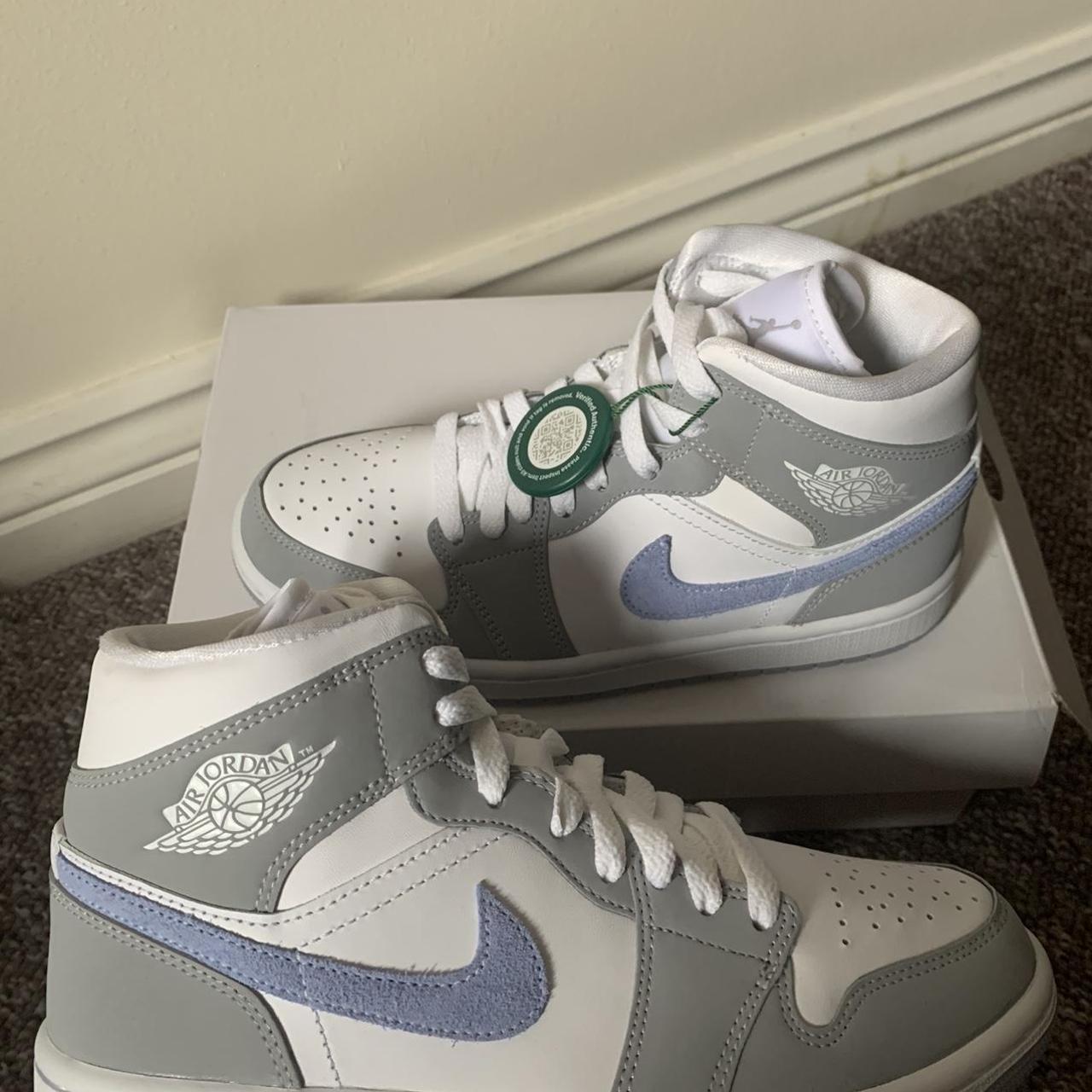 Womens Jordan 1 Mid - Wolf Grey Size UK 3.5 Never... - Depop