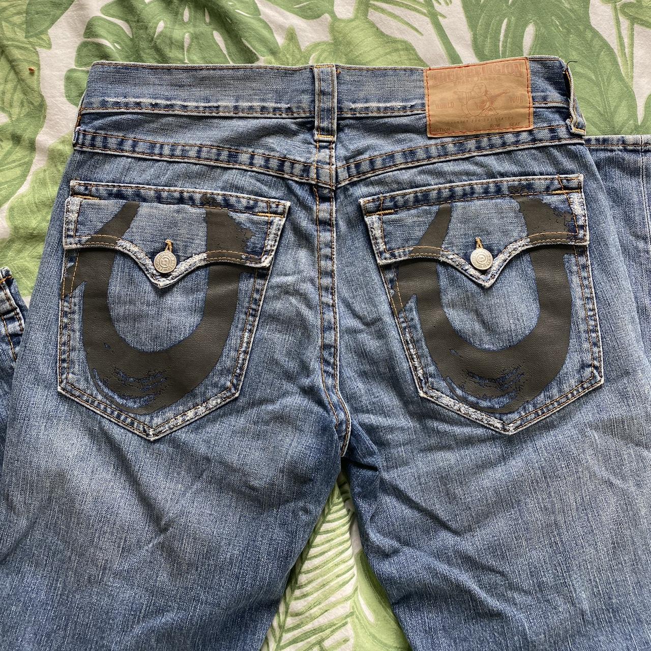 True Religion Low Waisted Flared Jeans Leng Depop