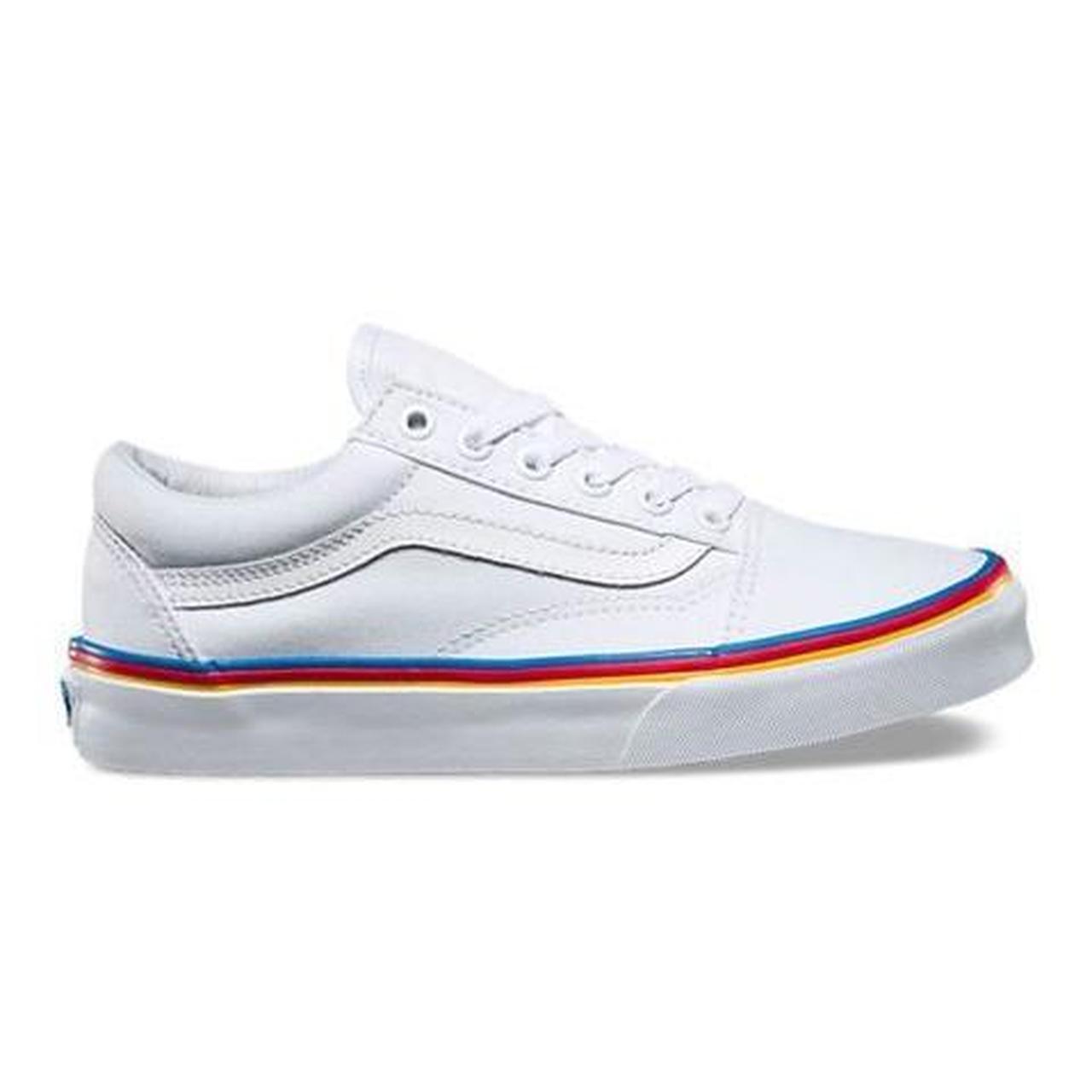 Rainbow and white vans best sale