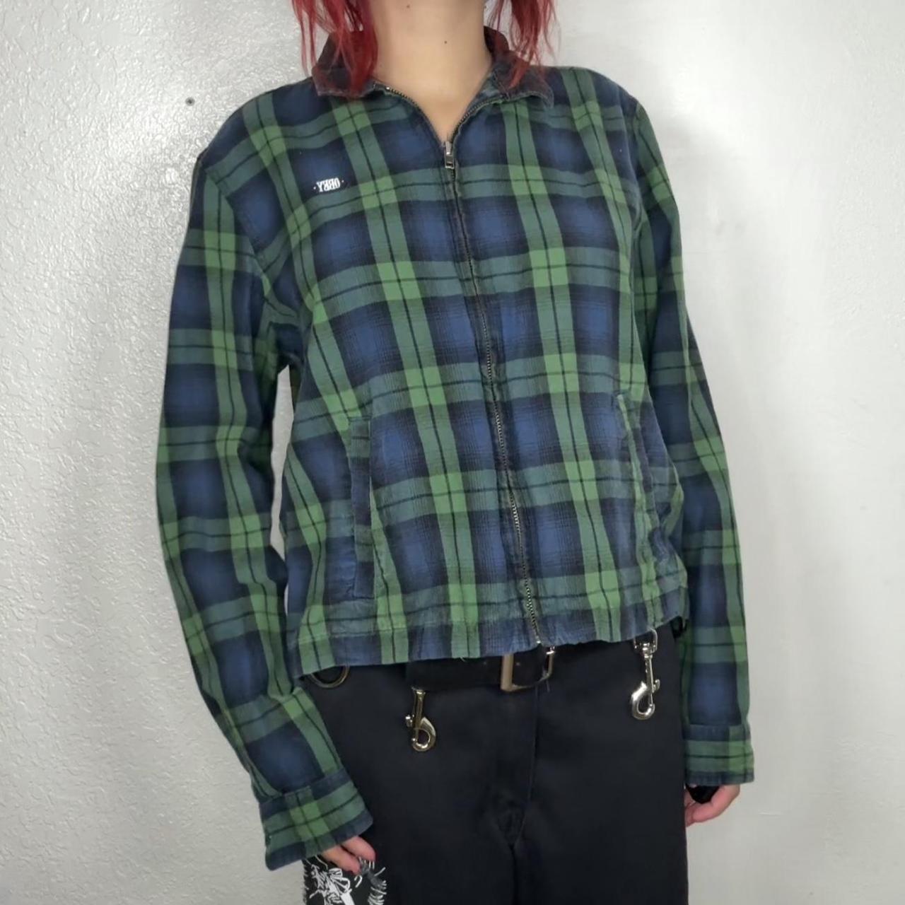 old stussy 90’s Lee Plaid Army Jacket Plaid stussy-jacket - Depop