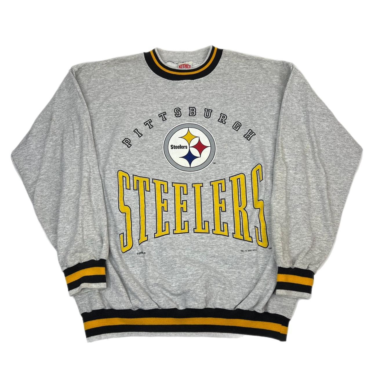 Vintage Pittsburgh Steelers sweatshirt in grey. From - Depop