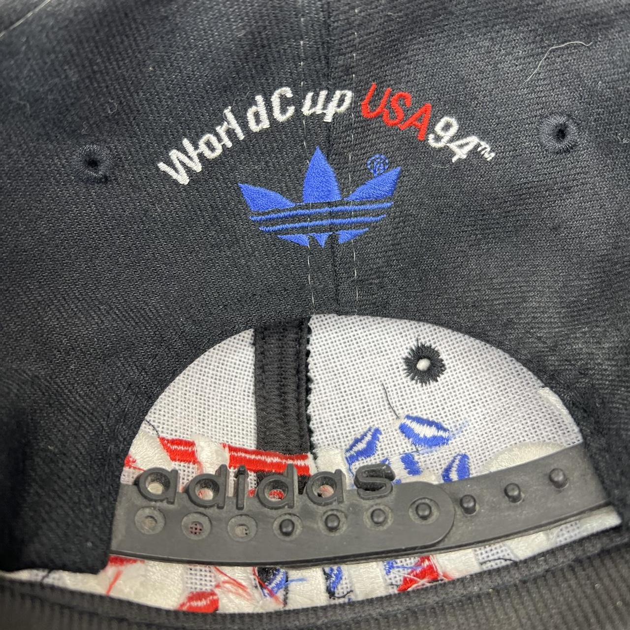 VINTAGE 90's ADIDAS WORLD CUP SNAPBACK HAT BIG LOGO - Depop