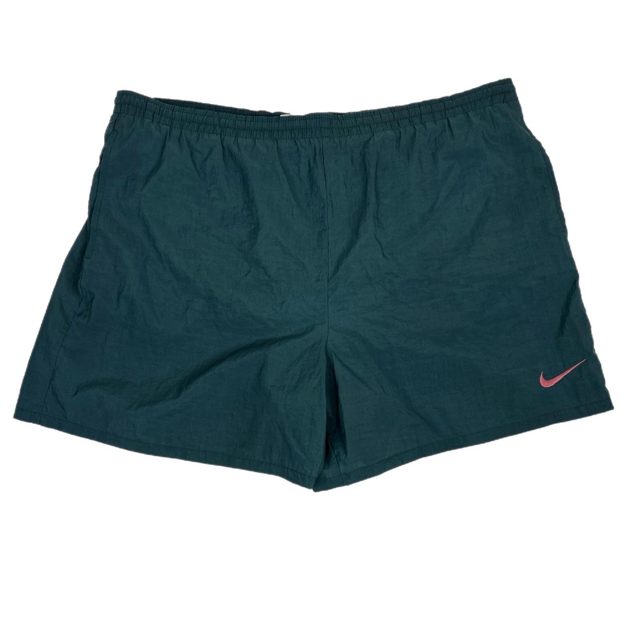 VINTAGE 90s NIKE SWIM TRUNKS BIG SWOOSH GREEN SHORTS | Depop