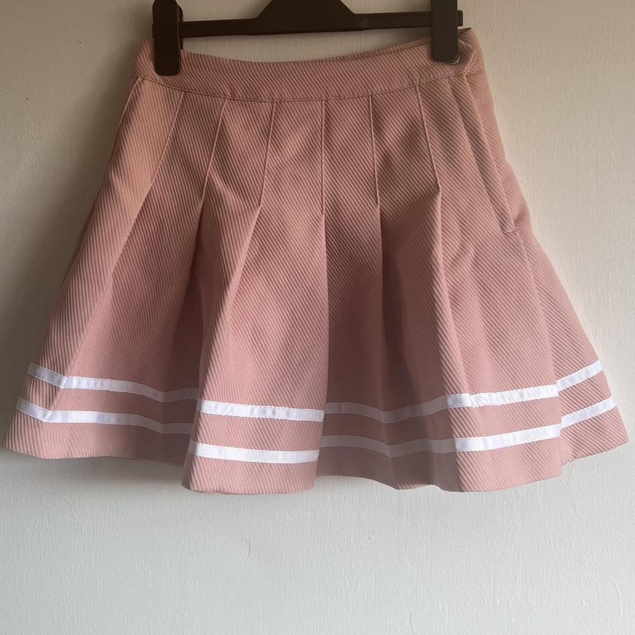 Pink pleated skirt h and m hotsell