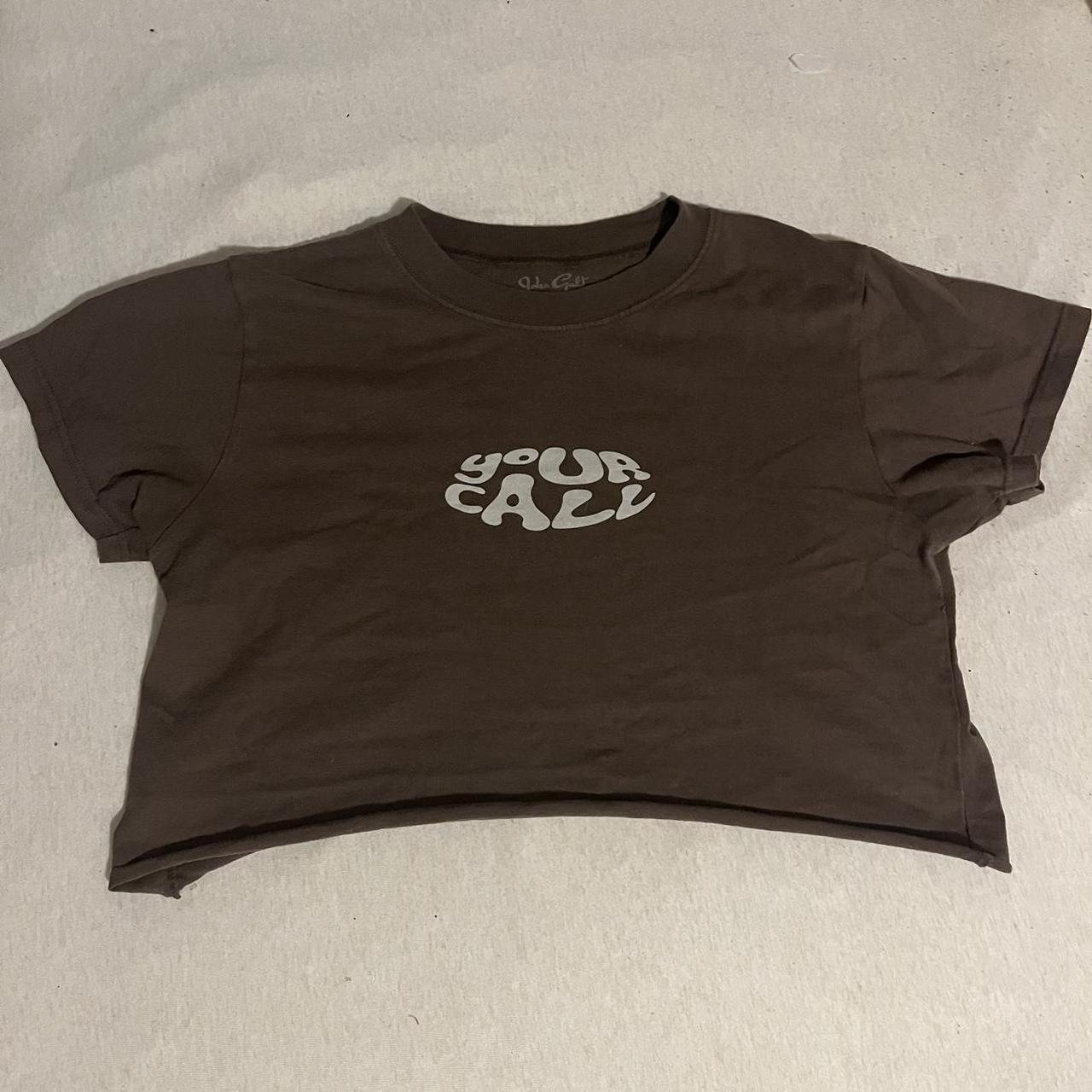 Brown “your call” brandy cropped tee. Worn a couple... Depop