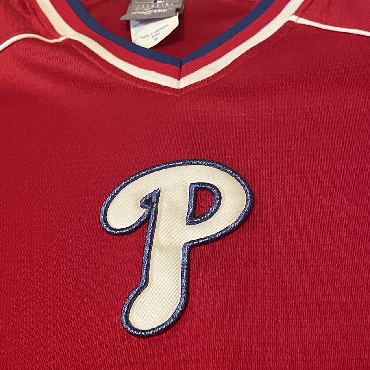 Phillies Button Up Jersey Red & white In - Depop