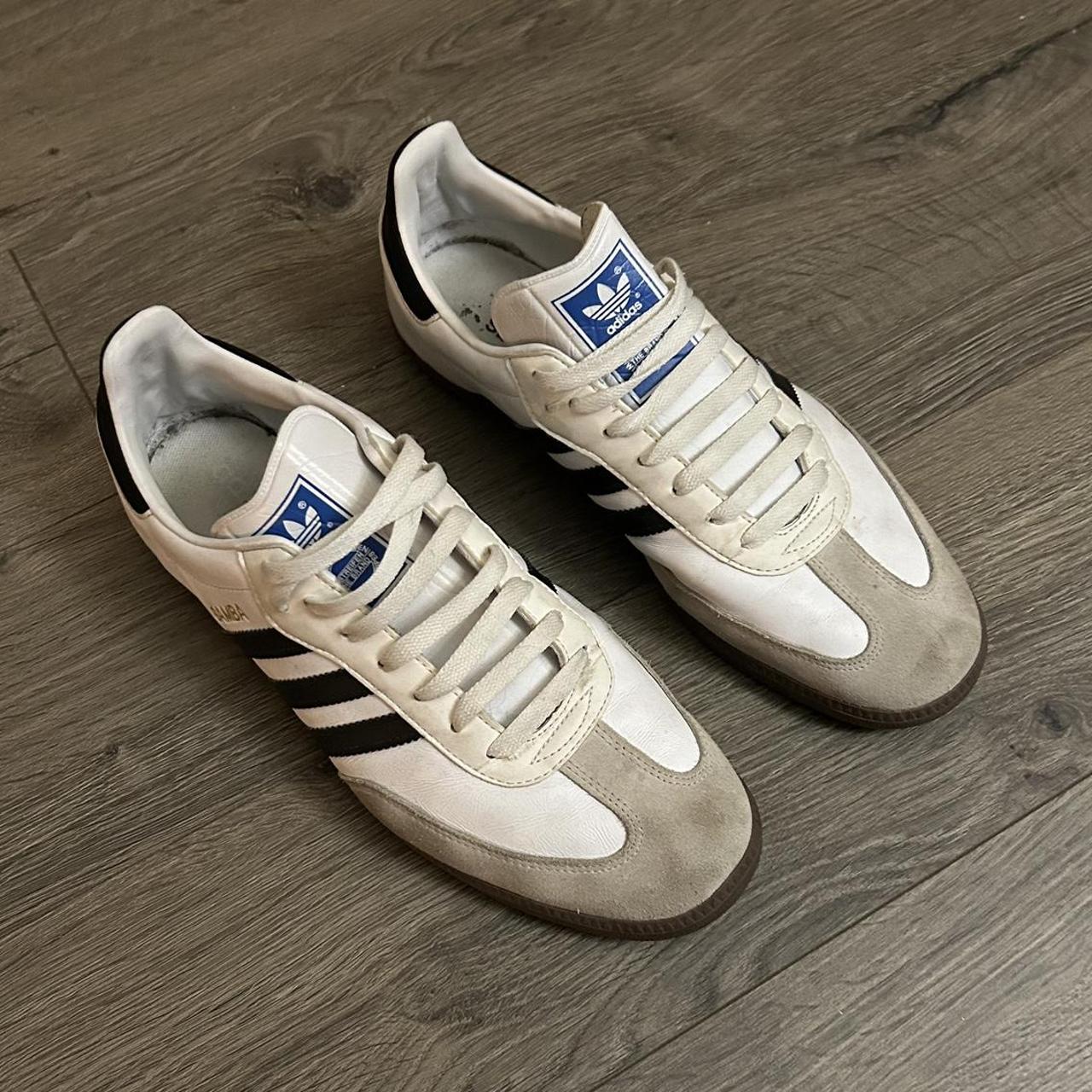 Adidas Men's White and Brown Trainers | Depop