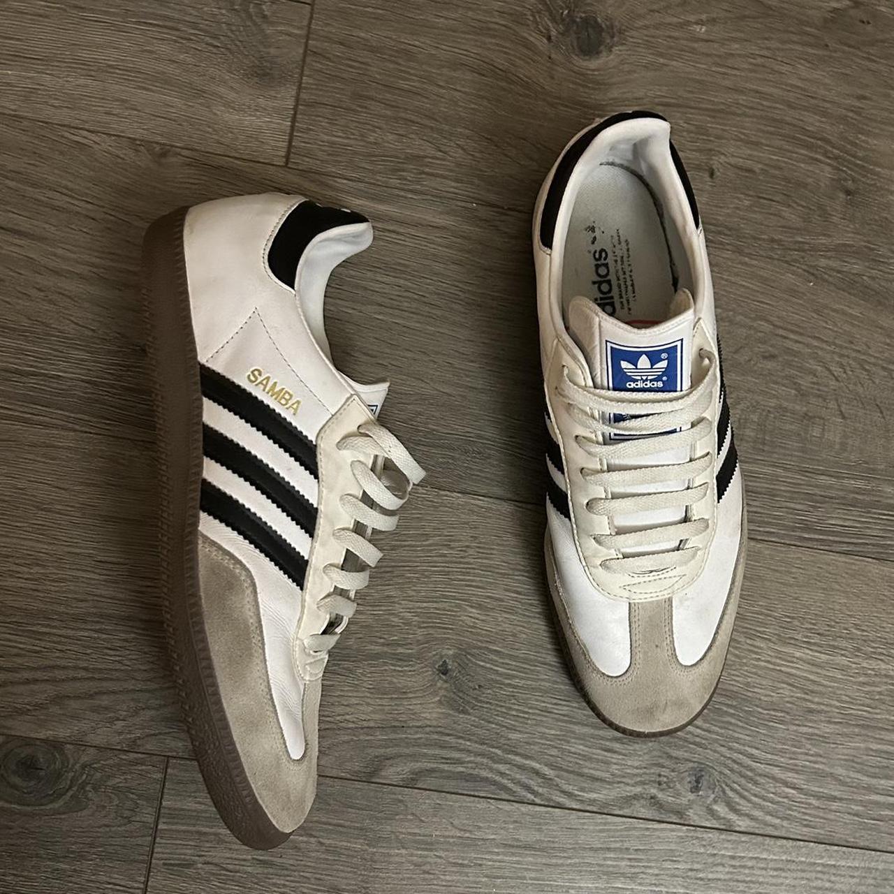 Adidas Men's White and Brown Trainers | Depop