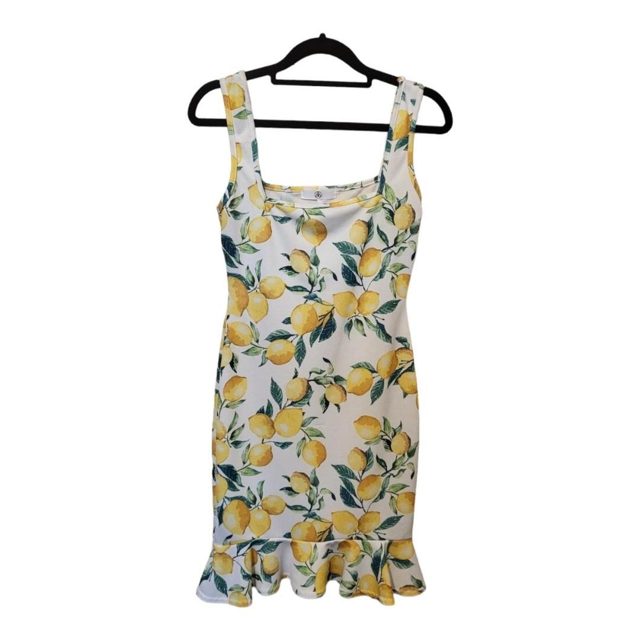 Misguided lemon mini dress Really cute, great for... - Depop