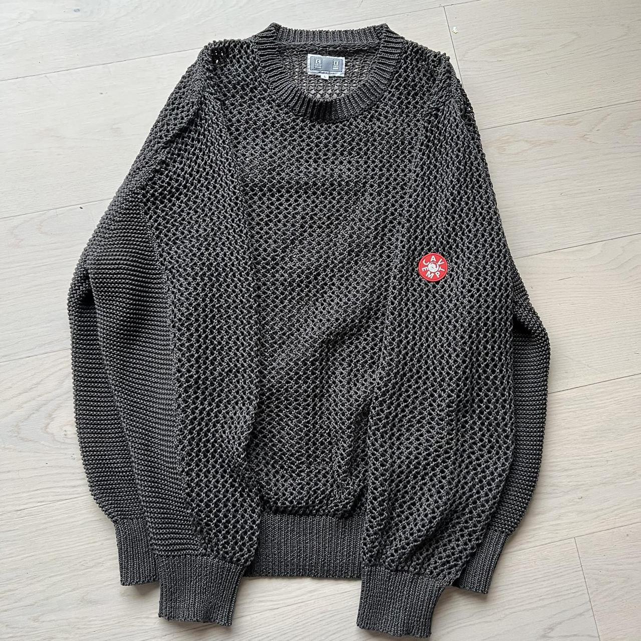 CE. Cav Empt side rib loose net knit jumper charcoal | Depop CE. Cav Empt side rib loose net knit jumper charcoal | Depop