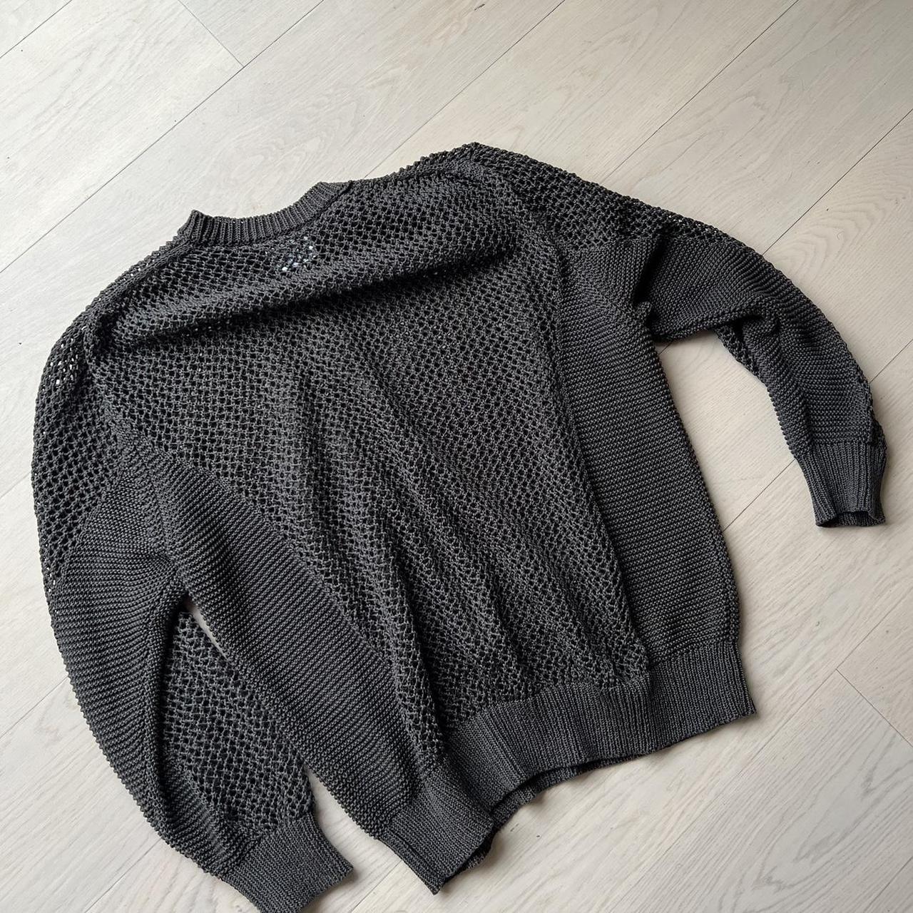 CE. Cav Empt side rib loose net knit jumper charcoal | Depop CE. Cav Empt side rib loose net knit jumper charcoal | Depop