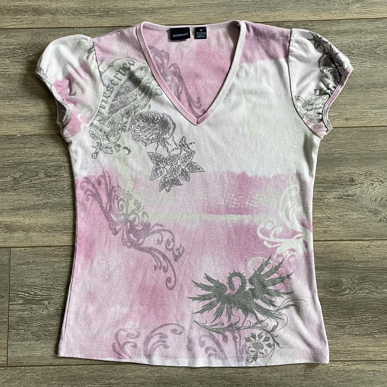 Westbound Women's Pink and Purple Shirt | Depop